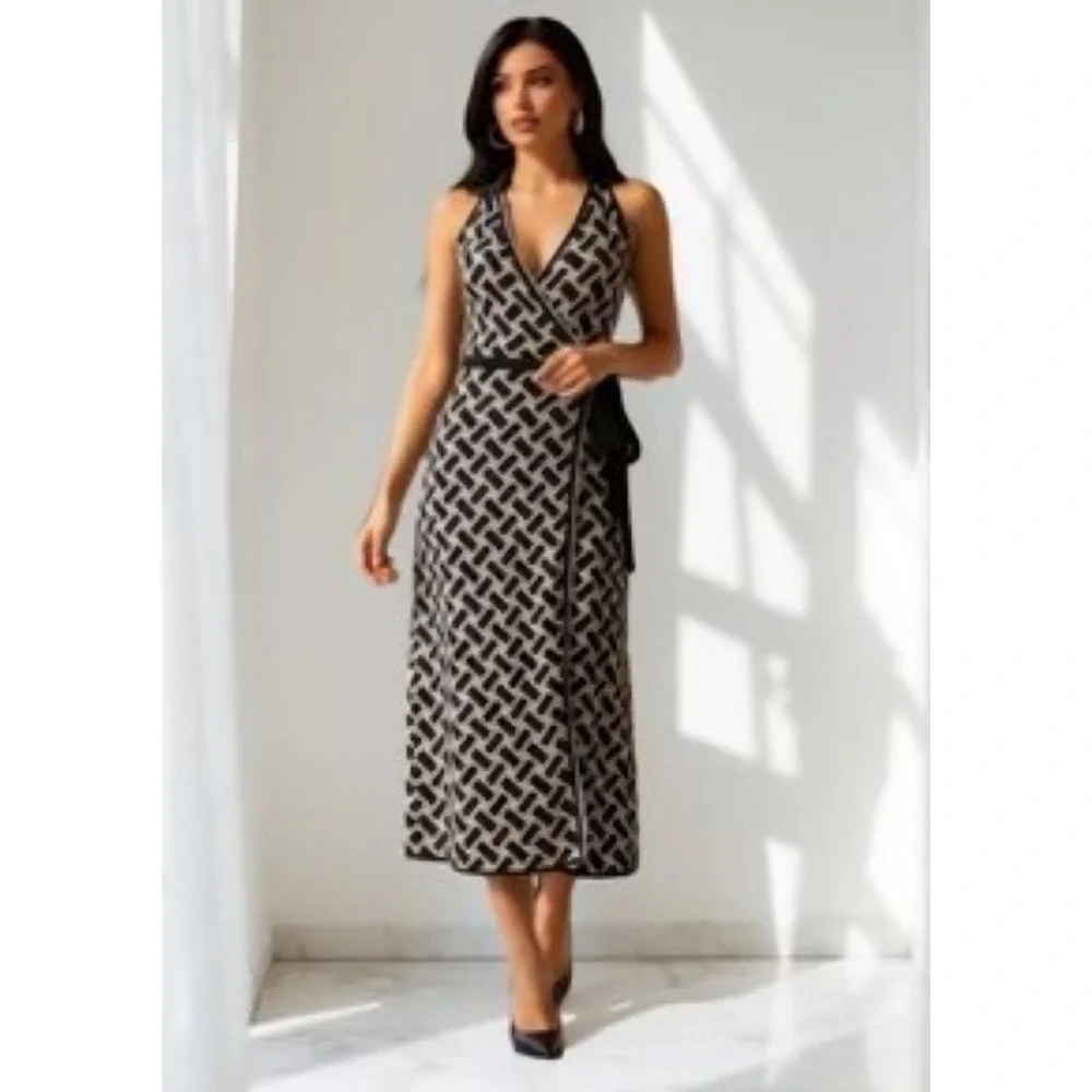 Diane von Furstenberg Women's Wrap Sleeveless Limited Edition Dress (Size XXL) - Picture 2 of 14